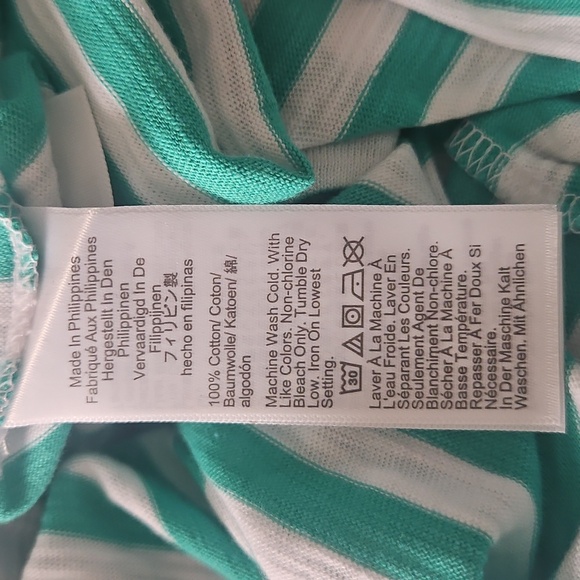 NWT J. Crew Green and White Striped Tank - Picture 5 of 5